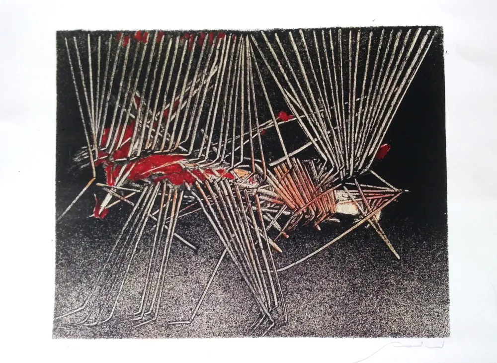 石版画 Scanavino - Composizione