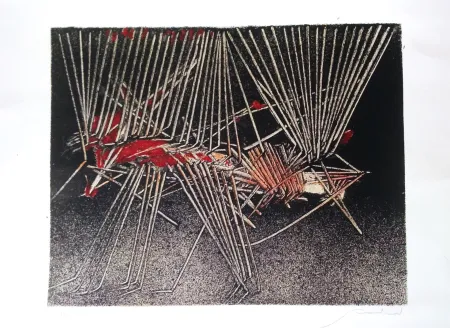 石版画 Scanavino - Composizione