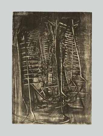 石版画 Scanavino - Composizione