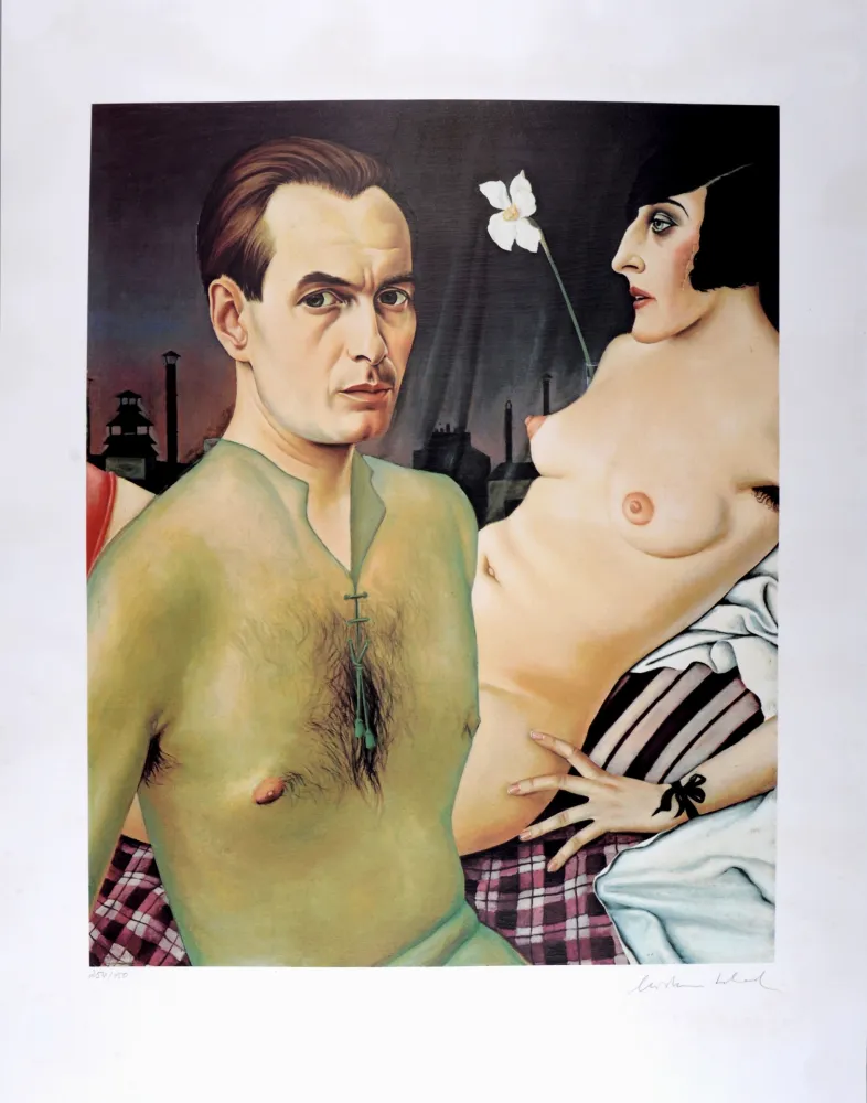 丝网印刷 Schad - Self Portrait with Model, Hand-signed