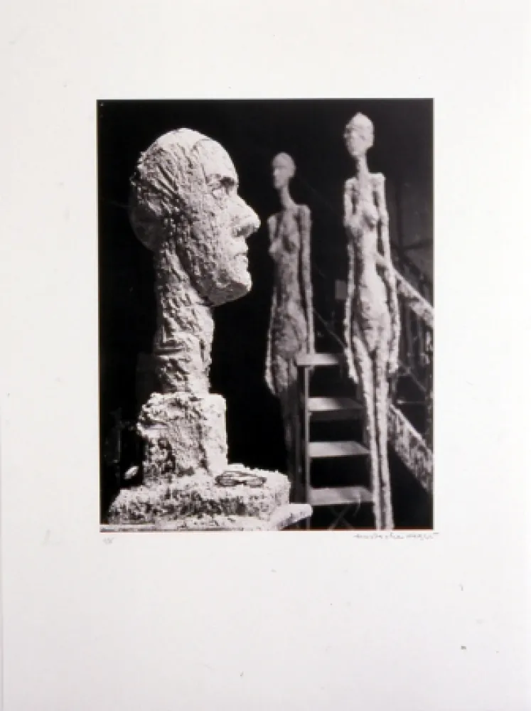 石版画 Scheidegger - Grande tête en plâtre