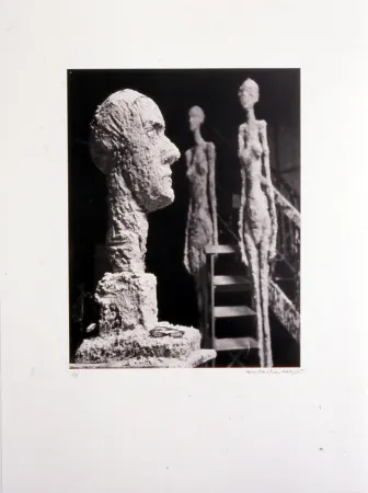 石版画 Scheidegger - Grande tête en plâtre