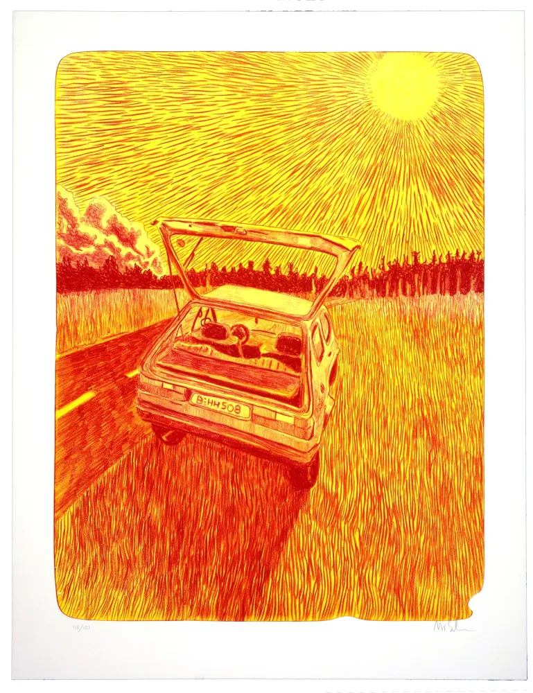 石版画 Schelde - Car