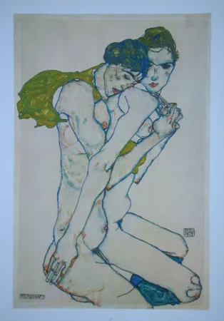 胶版印刷 Schiele (After) - Freundschaft