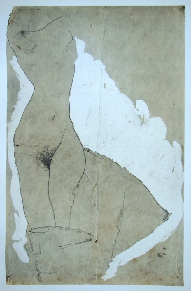 丝网印刷 Schiele (After) - Weiblicher Torso