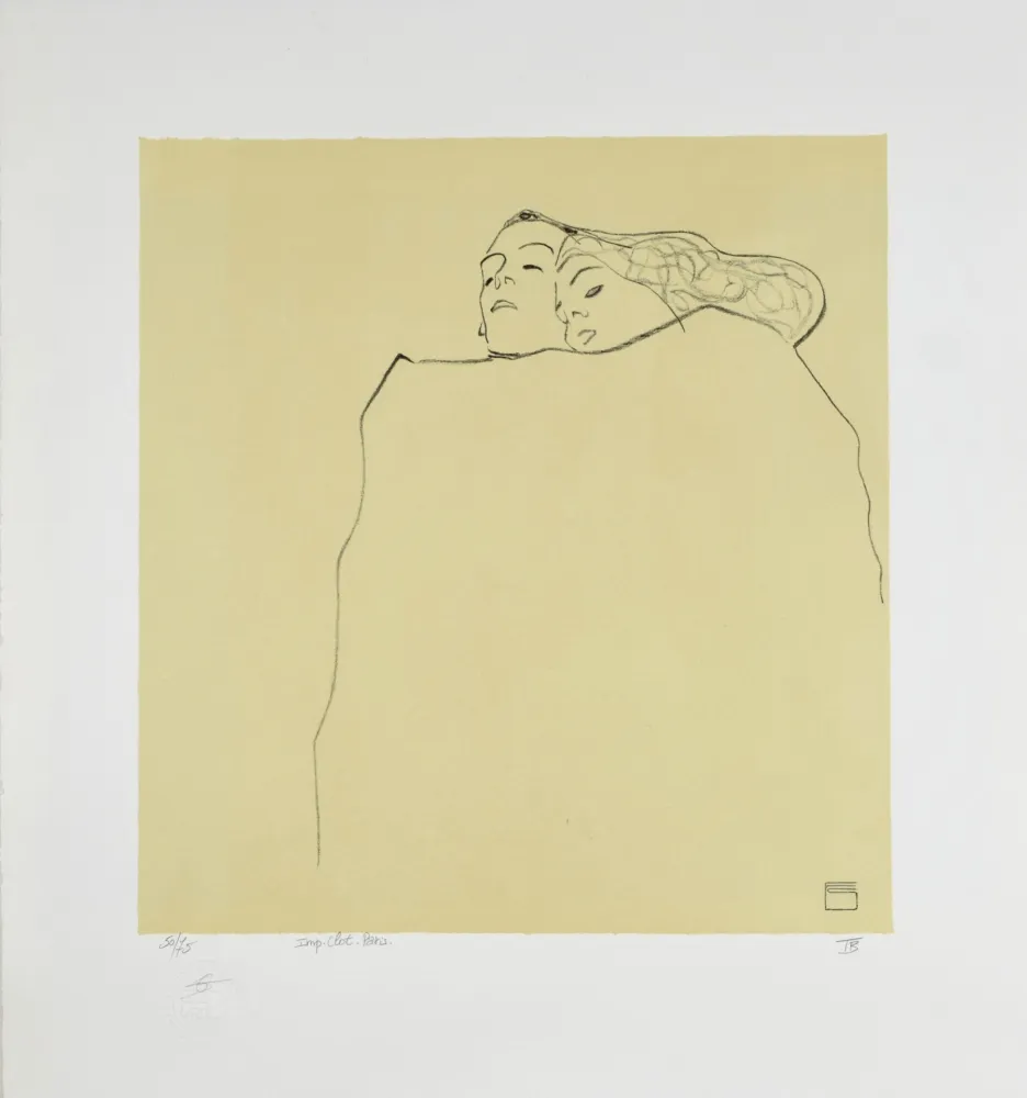 石版画 Schiele - Couple Endormi, 1909 | Sleeping Couple, 1909
