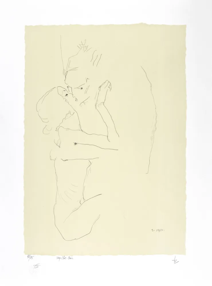石版画 Schiele - Le baiser, 1911 | The kiss, 1911