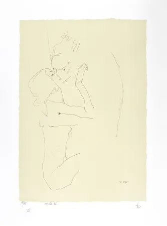 石版画 Schiele - Le baiser, 1911 | The kiss, 1911