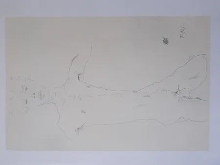 石版画 Schiele - Standing male nude