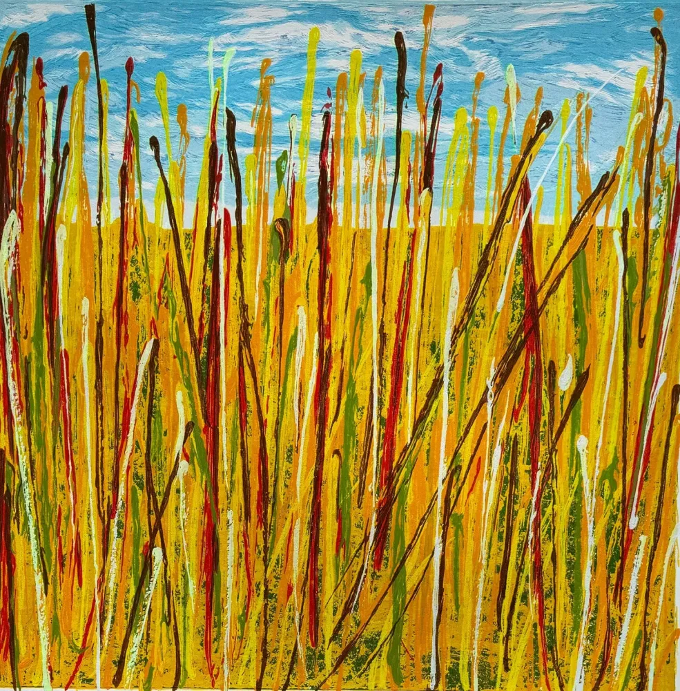 丝网印刷 Schifano - Campo di grano