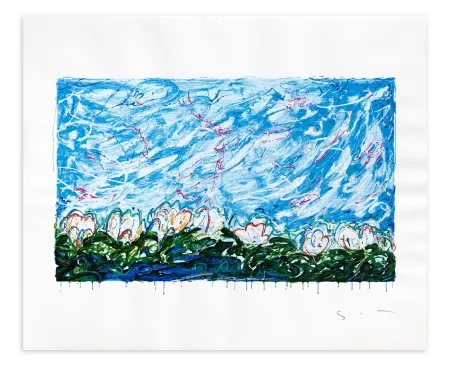 丝网印刷 Schifano - Gigli d'acqua