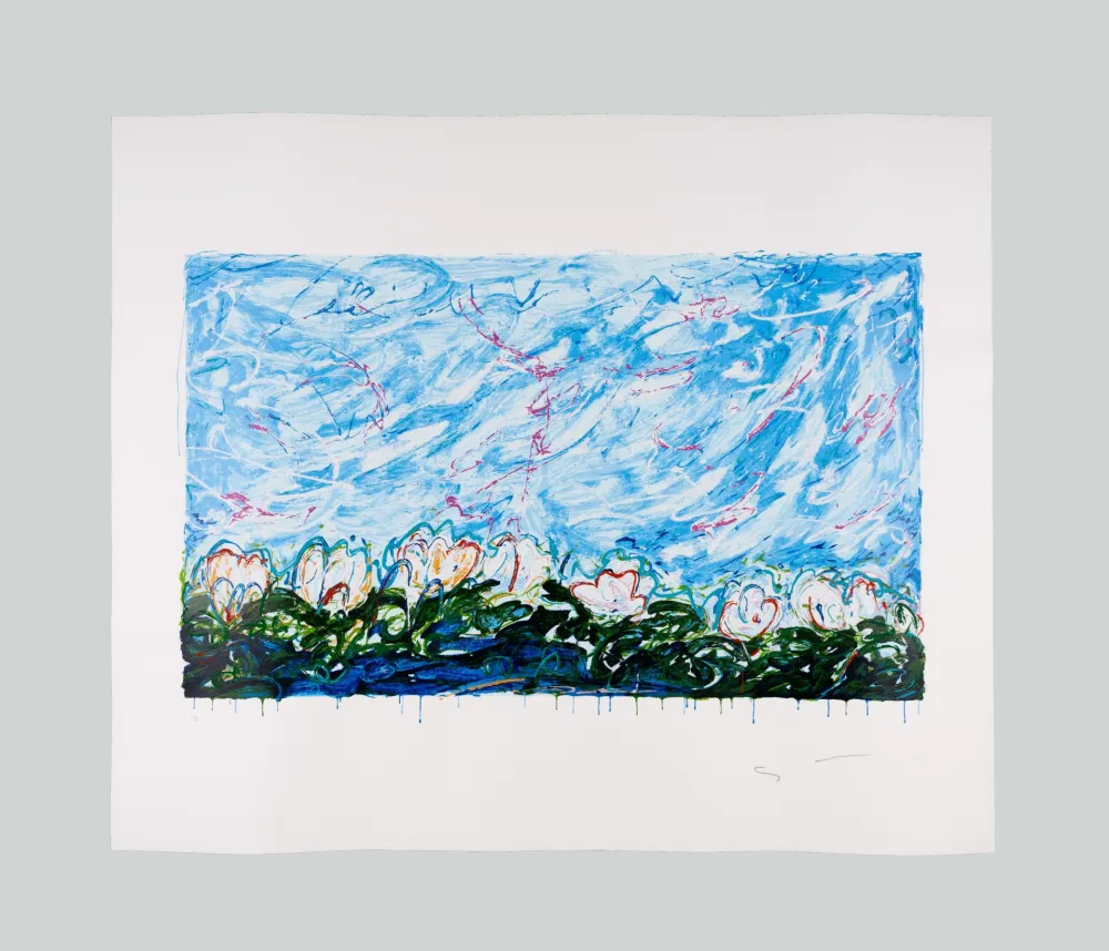 丝网印刷 Schifano - Gigli d'acqua