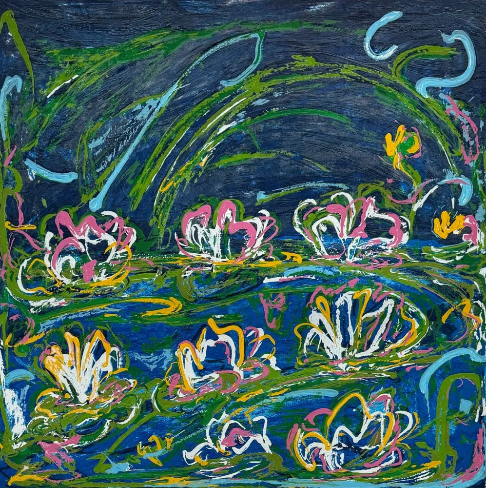 丝网印刷 Schifano - Gigli d'acqua