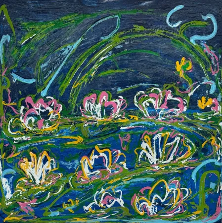 丝网印刷 Schifano - Gigli d'acqua