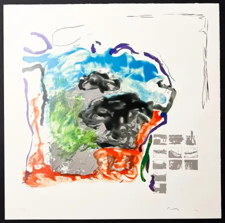 石版画 Schifano - Mario Schifano (1934–1998) – Vedute ininterrotte – Lithograph with screen printing on paper – 1988