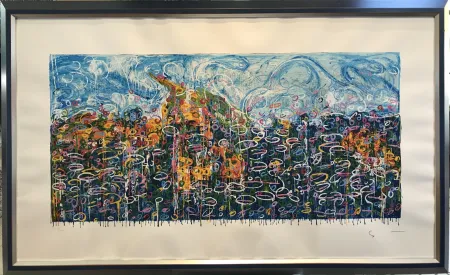 丝网印刷 Schifano - Particolare del giardino