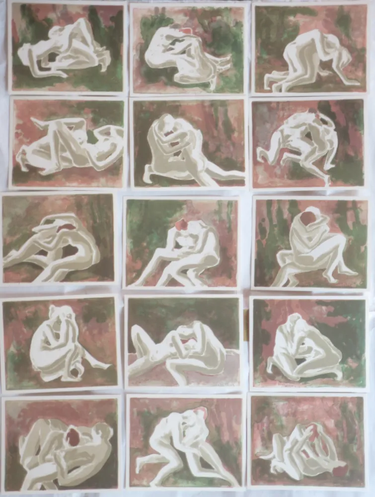 石版画 Schilling - Suite érotique