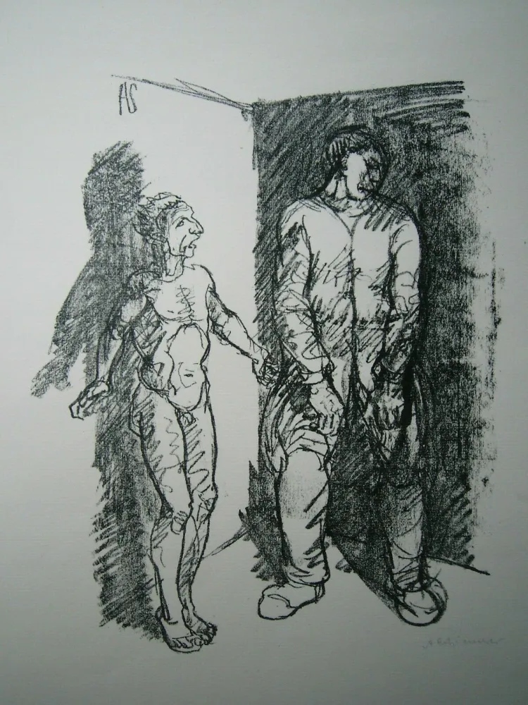 石版画 Schinnerer - Gefangener (Prisoner)