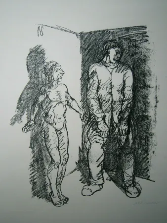 石版画 Schinnerer - Gefangener (Prisoner)