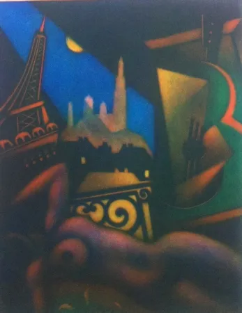 美柔汀铜版画 Schkolnyk - Les toits de Paris