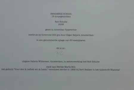 丝网印刷 Scholte - Bergen, 13 dorpsgezichten, gafiekmap