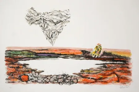 石版画 Schreiber - The Thinker