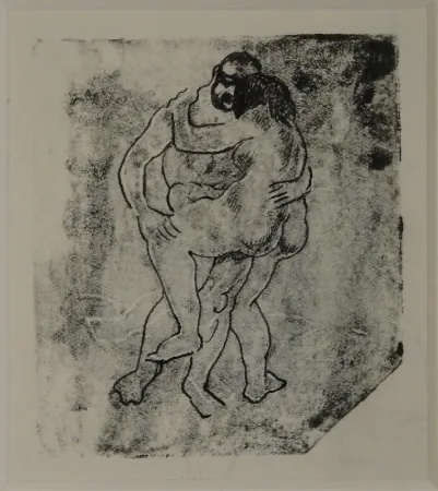 单版画 Schürch - (Erotische Szene stehend)