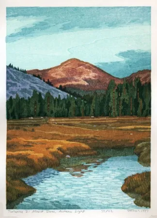 木刻 Schwaberow - Tuolumne 2: Mount Dana, Autumn Light