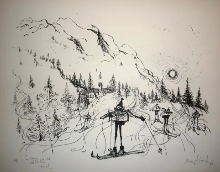 石版画 Searle - Ski