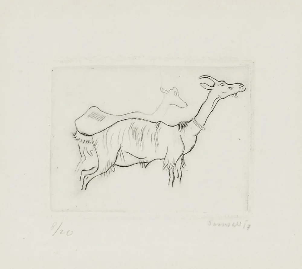 版画 Seewald - Zwei Ziegen (Two goats)