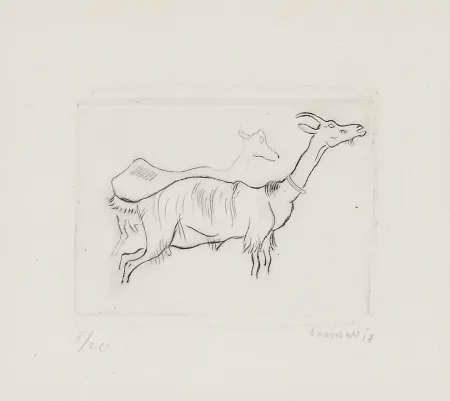 版画 Seewald - Zwei Ziegen (Two goats)