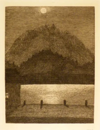 版画 Segantini - Engadina
