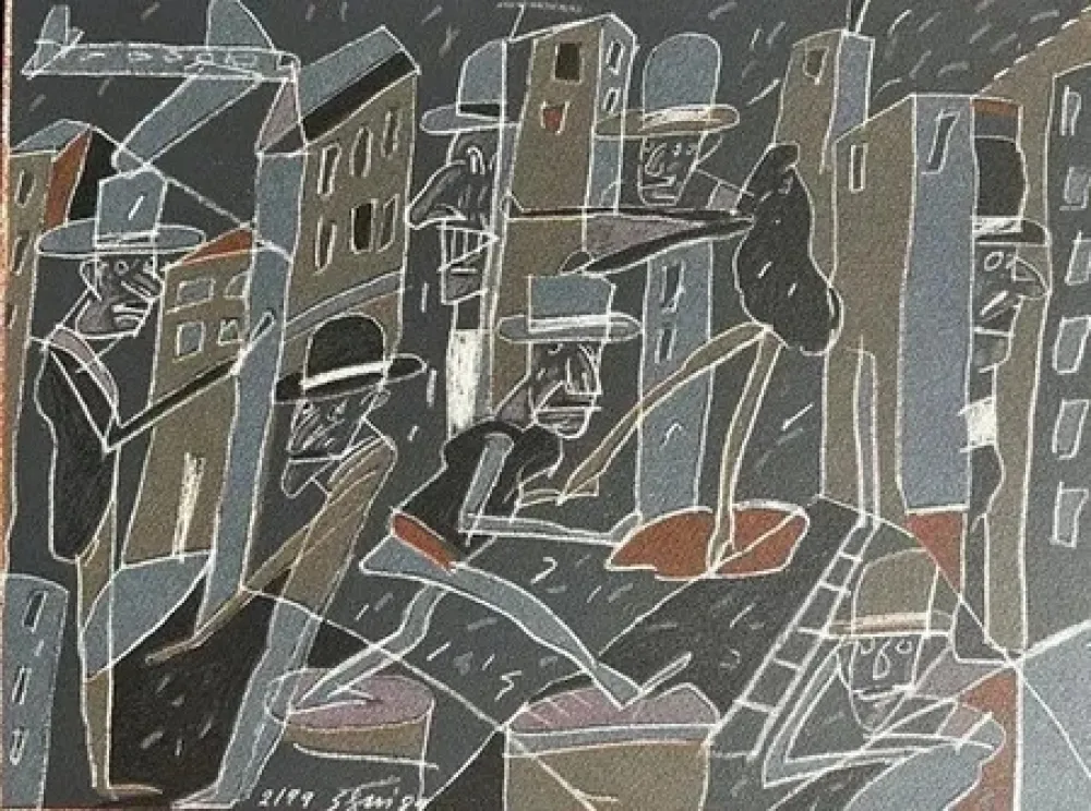 石版画 Segui - Composition