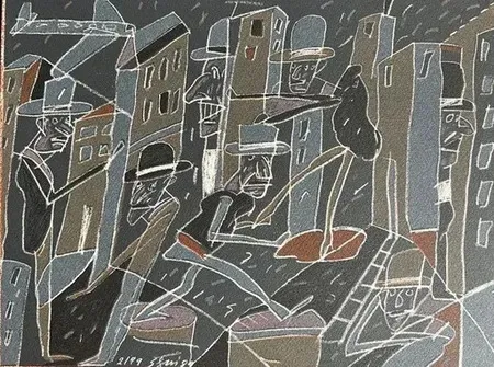 石版画 Segui - Composition