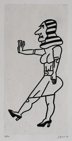 蚀刻版画 Segui - Dame debout