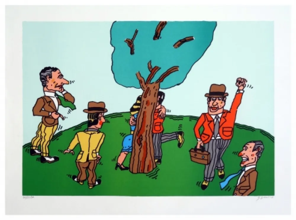 石版画 Segui - Les amoureux