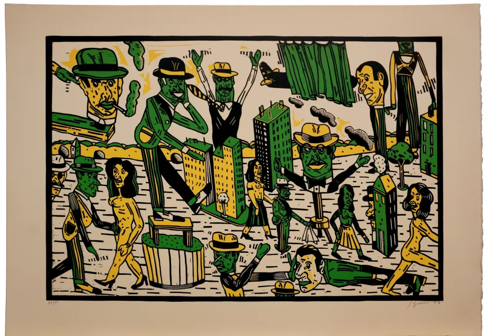 油毡版画 Segui - Théatre de la ville III