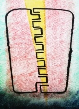 石版画 Serrano - Dialogo en negro