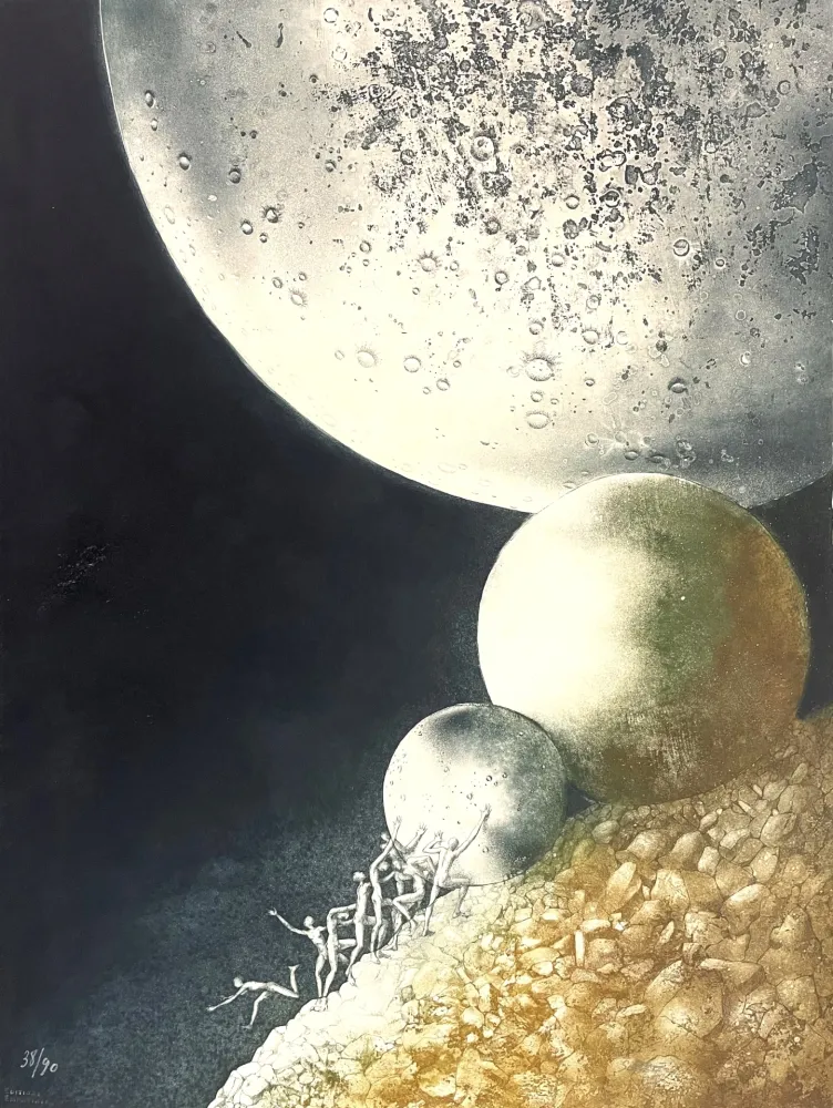 石版画 Serre - Les Planètes