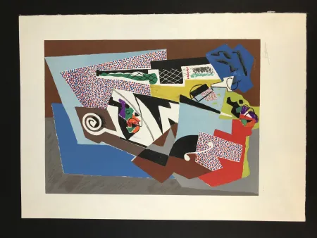 石版画 Severini - Natura morta e Violino