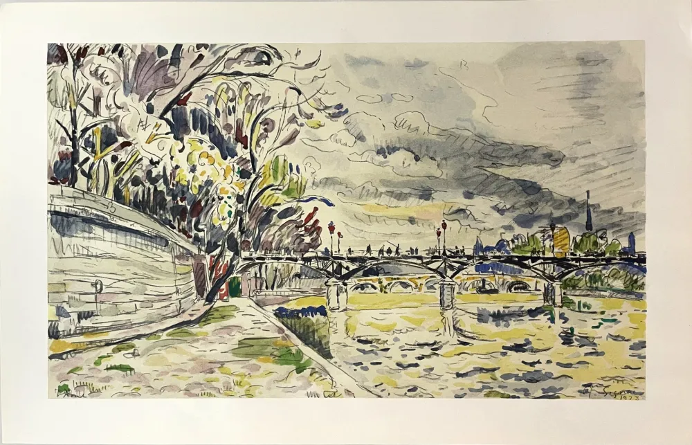 石版画 Signac - Le Pont des Arts, Automne (Paris)