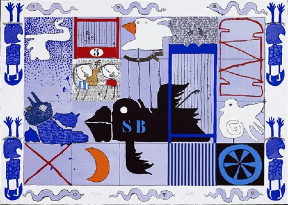 丝网印刷 Silvain - L'oiseau noir