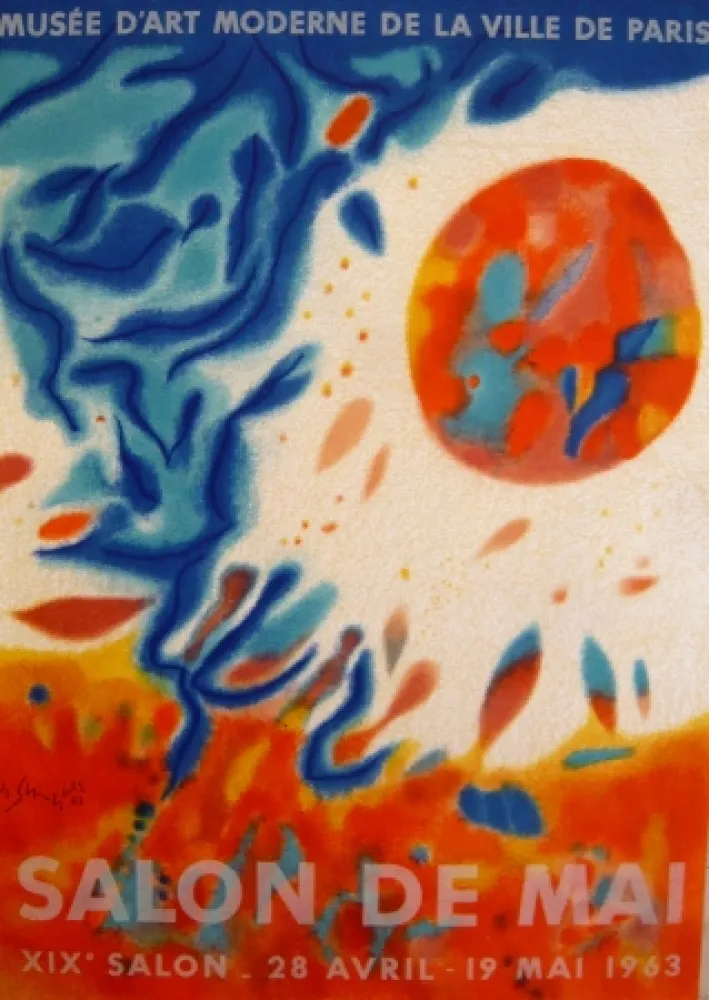 石版画 Singier - Affiche exposition Musée d'art moderne