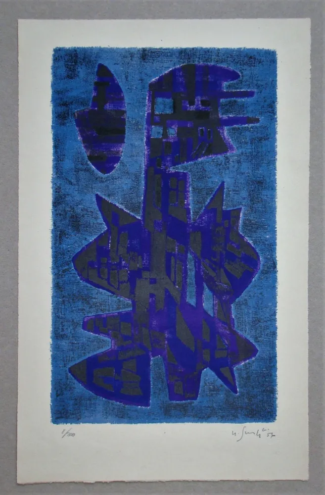 石版画 Singier - Composition abstrait, 1956