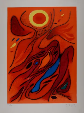 石版画 Singier - Cyclade nocturne, 1971 - Hand-signed