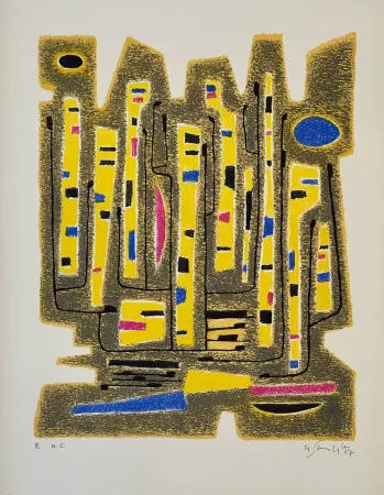 石版画 Singier - Le Contrapunctor de Buxtehude 