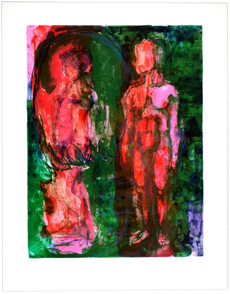 石版画 Siversten - Figure et faune 