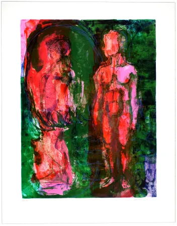 石版画 Siversten - Figure et faune 