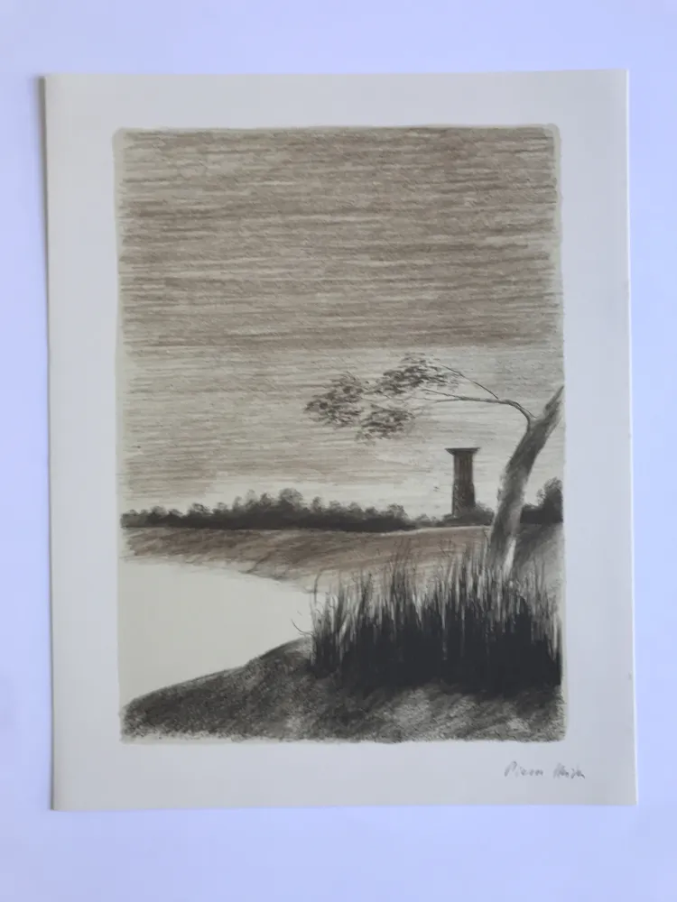 石版画 Skira - Un barrage avec château d'eau (L'Eau V)