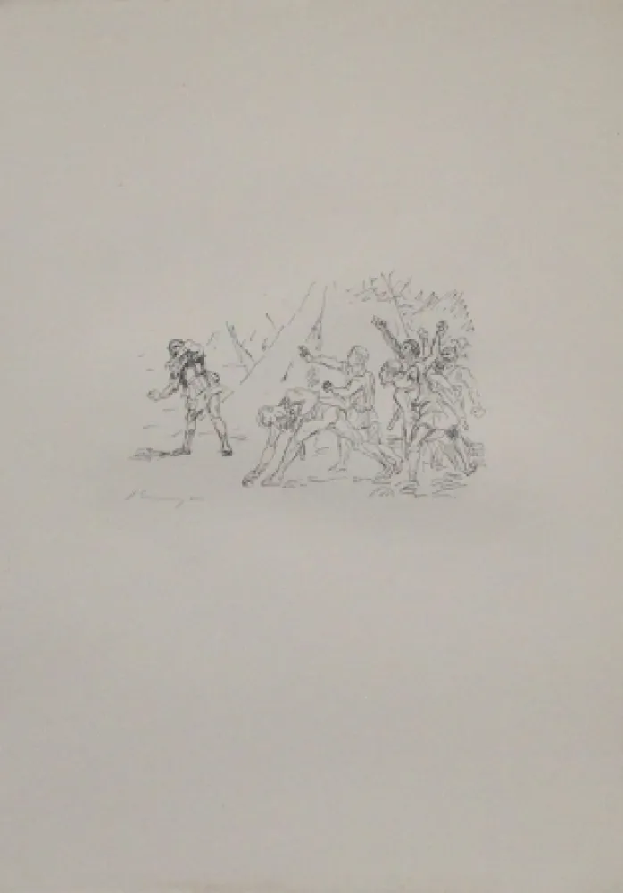 石版画 Slevogt - Aufstand der Soldaten gegen Klearchos